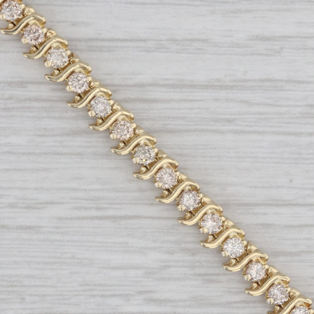 Gray 2.25ctw Diamond Tennis Bracelet 14k Yellow Gold 7" 5.2mm