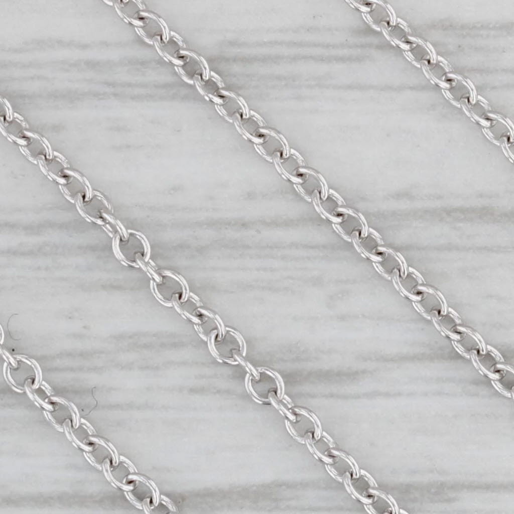 Gray 18” Cable Chain Necklace 18k White Gold Italy 1.6mm