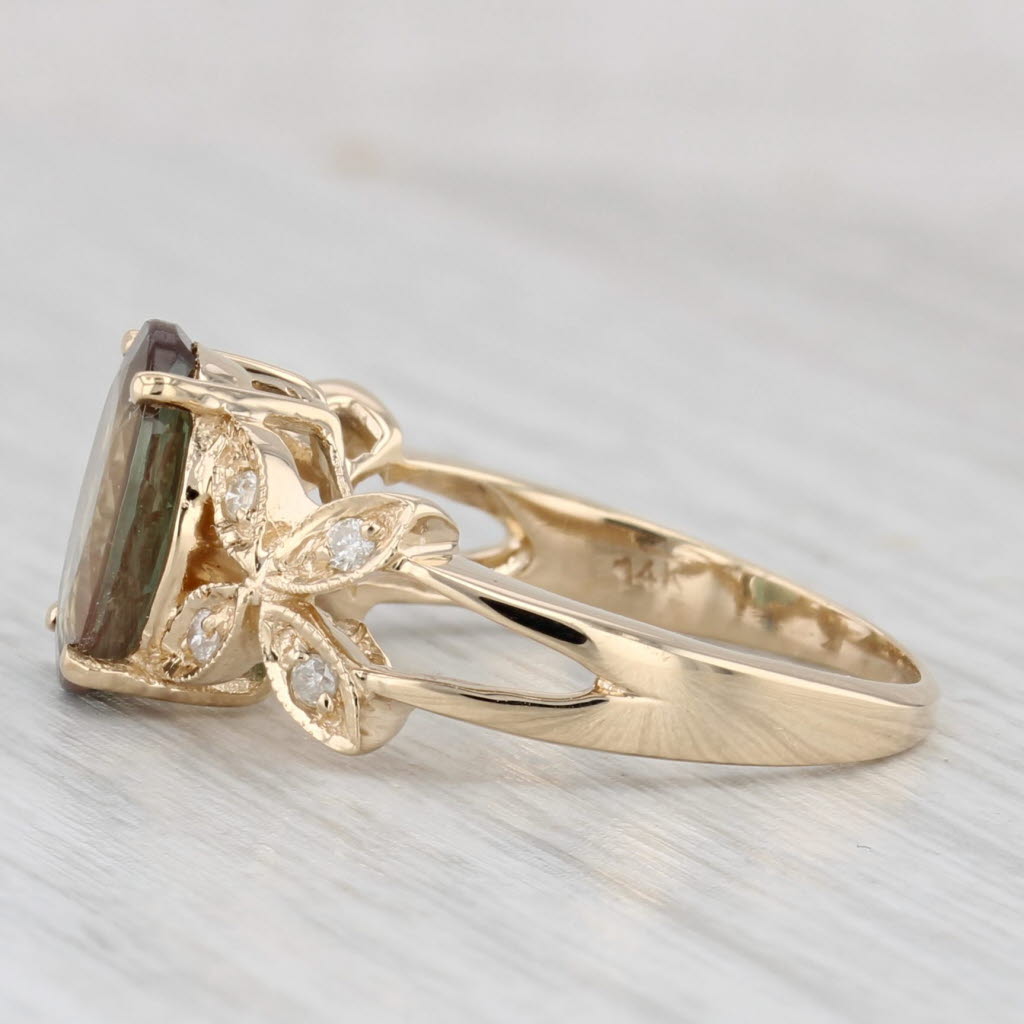 Light Gray 2.38ctw Andesine Labradorite Diamond Ring 14k Yellow Gold Size 6.25