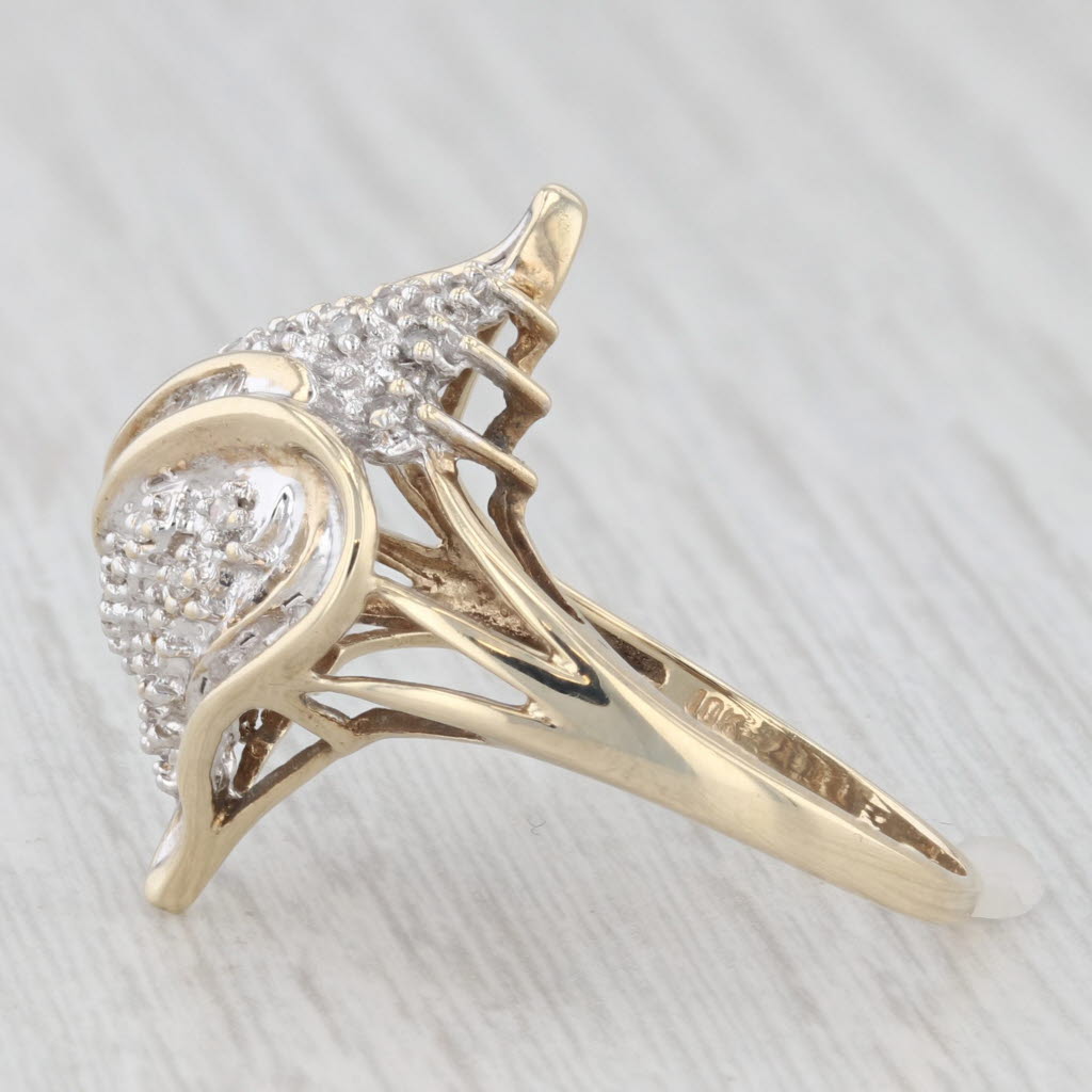 Light Gray 0.17ctw Diamond Cluster Ring 10k Yellow Gold Size 9.5