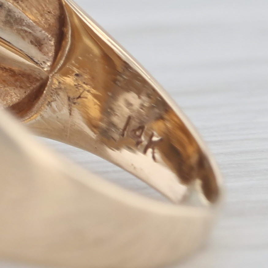 Gray 1ctw Diamond Cluster Ring 14k Yellow Gold Size 8 Bypass Cocktail