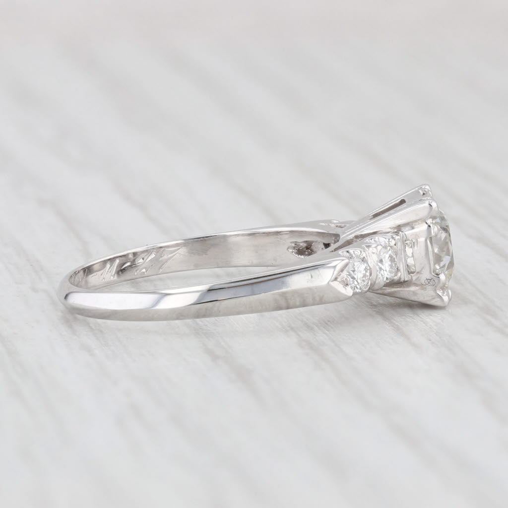 Light Gray Vintage 1.17ctw Diamond Engagement Ring Platinum Size 6 Old European Cut