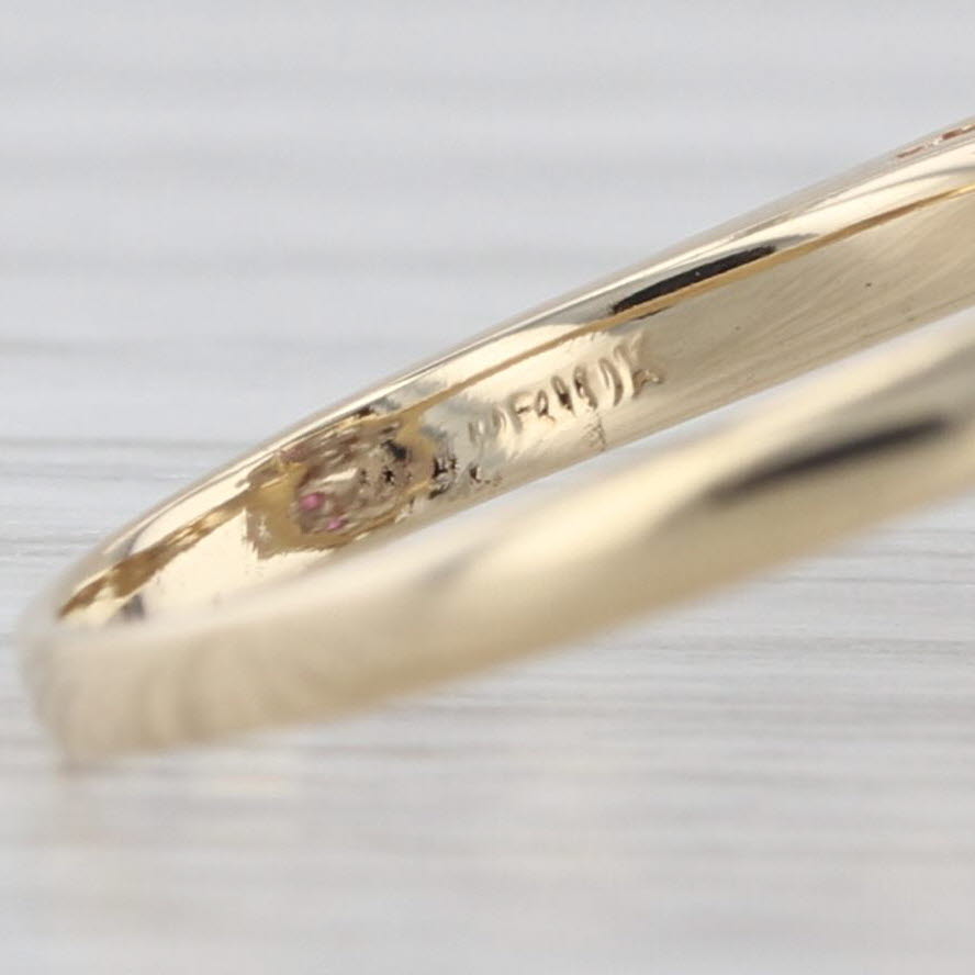 0.43ctw Ruby Diamond Cluster Ring 10k Yellwo Gold Size 6