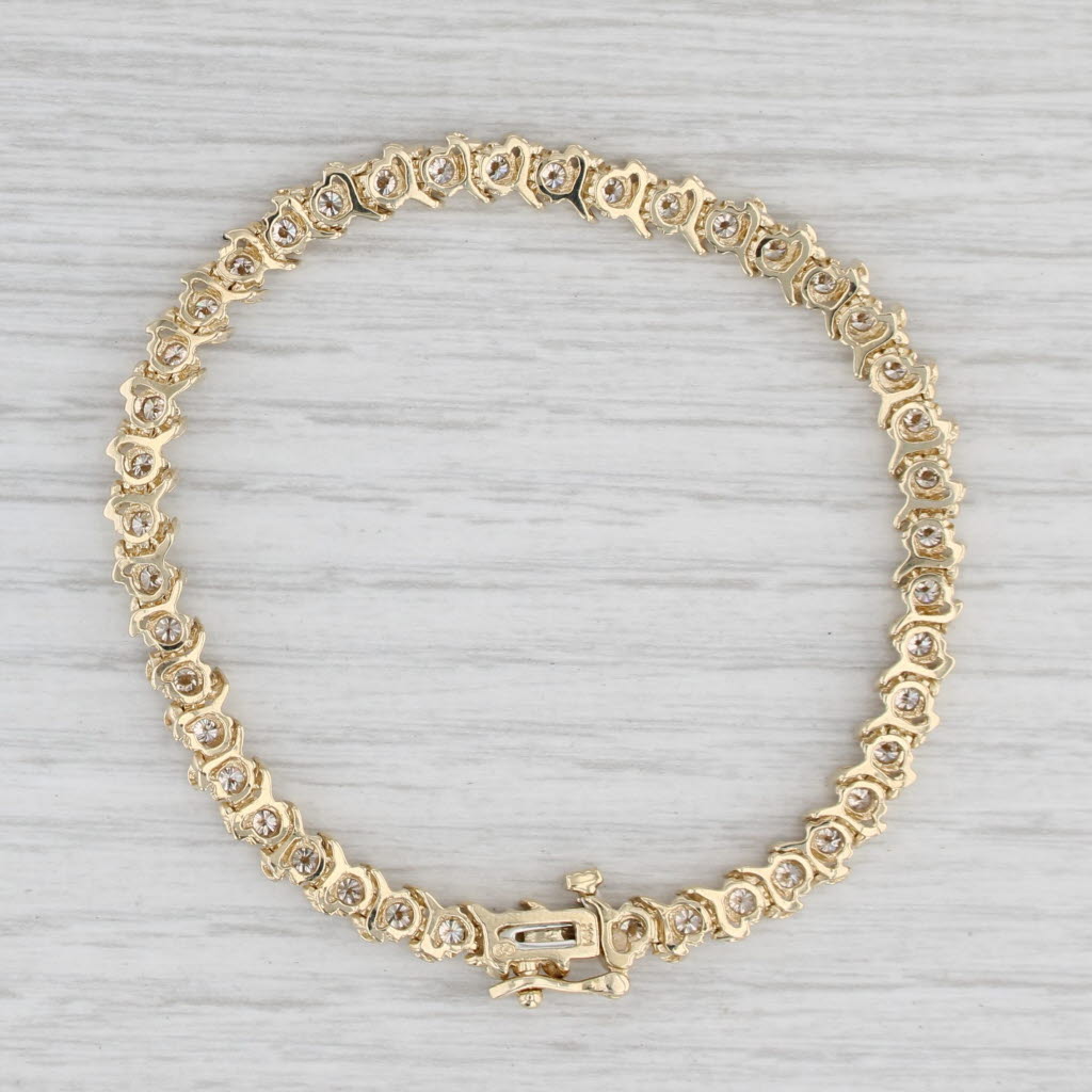 Light Gray 2.75ctw Diamond Tennis Bracelet 14k Yellow Gold 7" 5.3mm