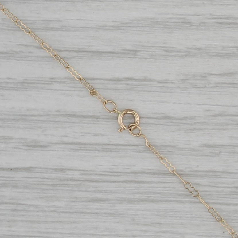 0.70ctw Blue Sapphire Flower Lariat Necklace 14k Gold 17.25" Crinkle Chain
