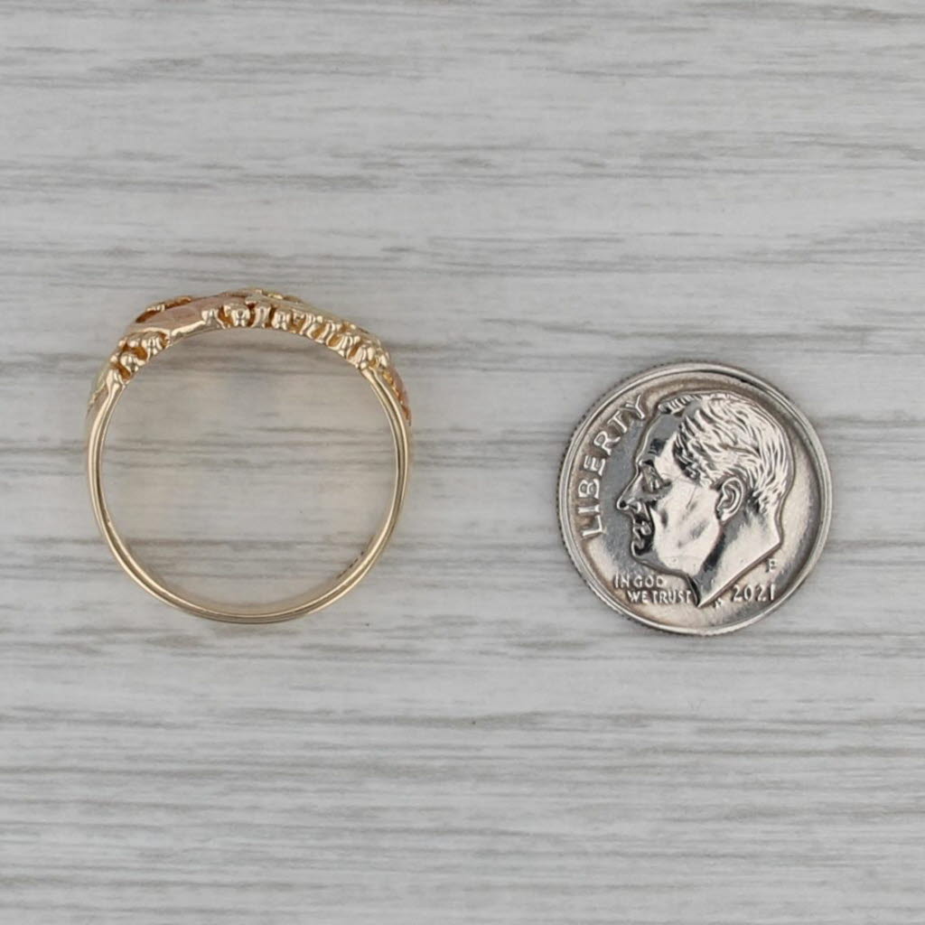 Landstroms Black Hills Gold Leaf Ring 10k Yellow Rose Green Gold Size 8.5