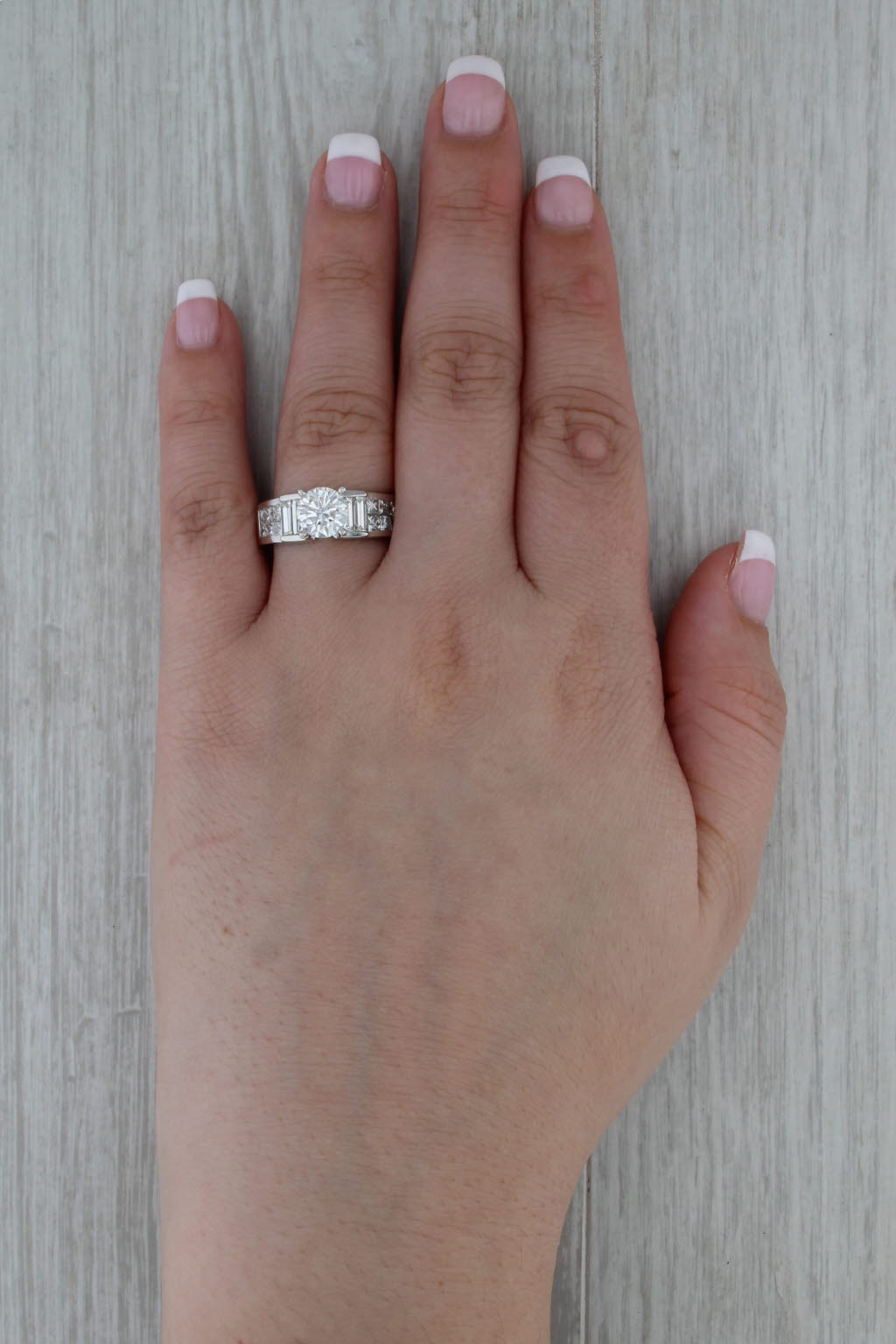 3.54ctw IGI Round Lab Grown Diamond Engagement Ring 18k White Gold Size 825-8.5