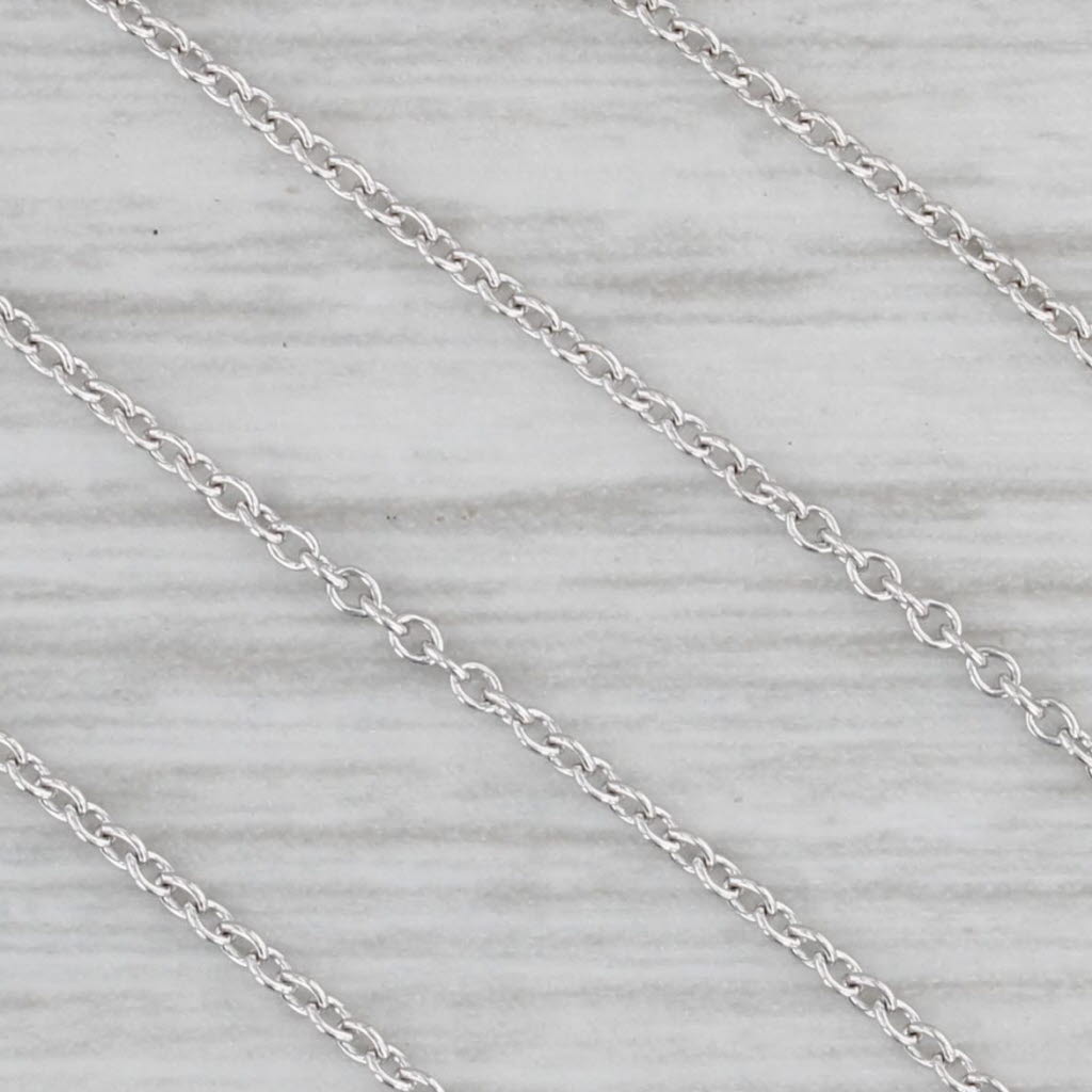 Gray New Adjustable Cable Chain Necklace 14k White Gold 16-18" 1.1mm