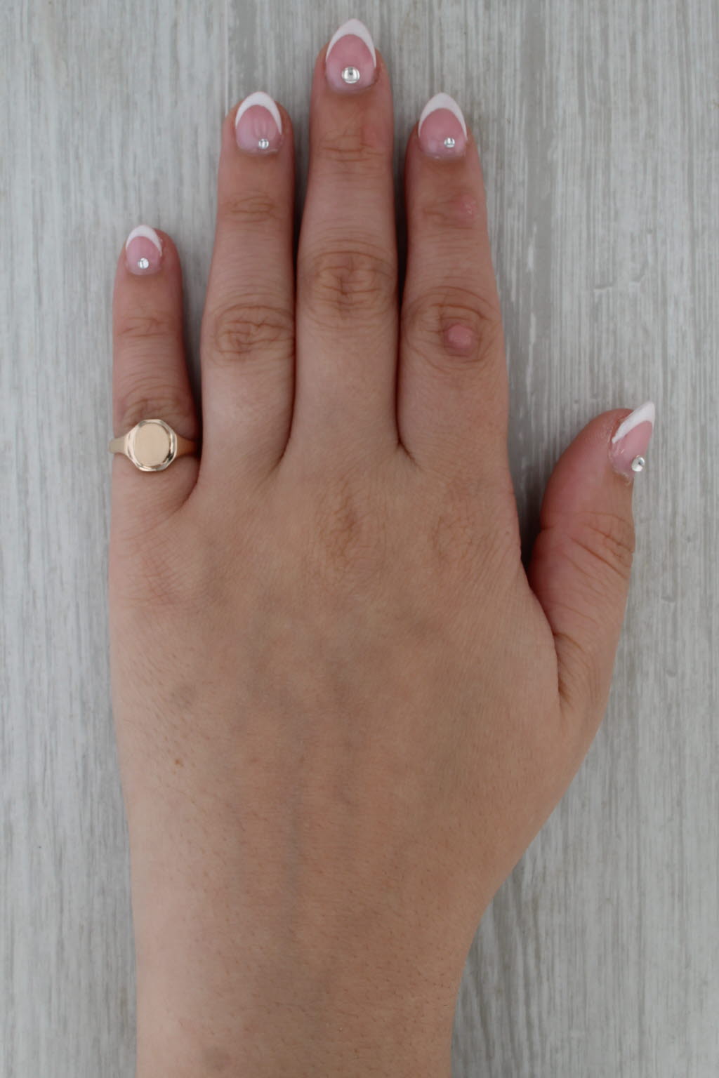 Vintage Engravable Signet Ring 10k Yellow Gold Size 4.5