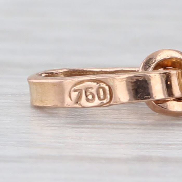 Italian Horn Charm Pendant 18k Rose Gold Small Drop Good Luck Talisman