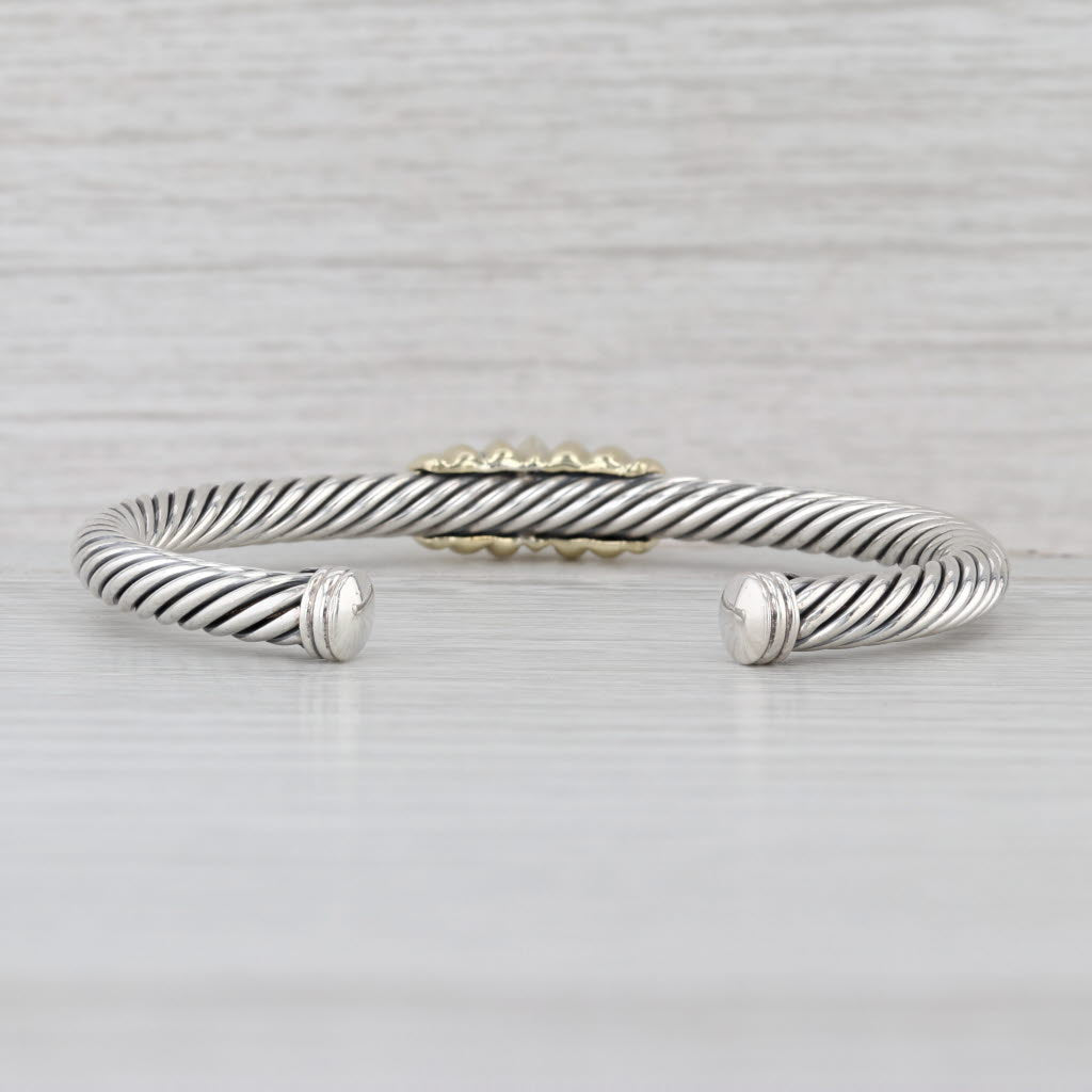 David Yurman Renaissance Cuff Bracelet Garnet Iolite Sterling Silver 14k Gold