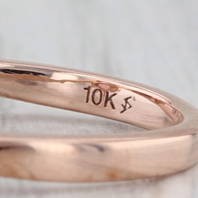 Lab Created Opal Sapphire Contoured Ring 10k Rose Gold Size 4