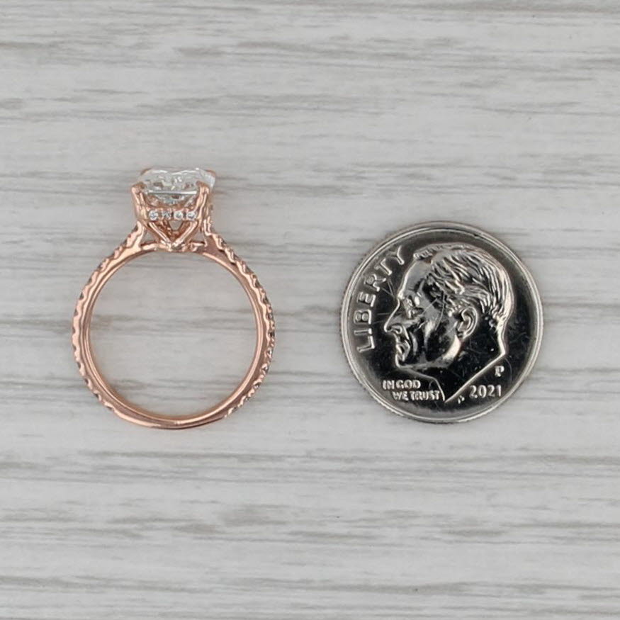 2.87ctw Lab Grown Diamond Engagement Ring 14k Rose Gold Size 3.75 IGI