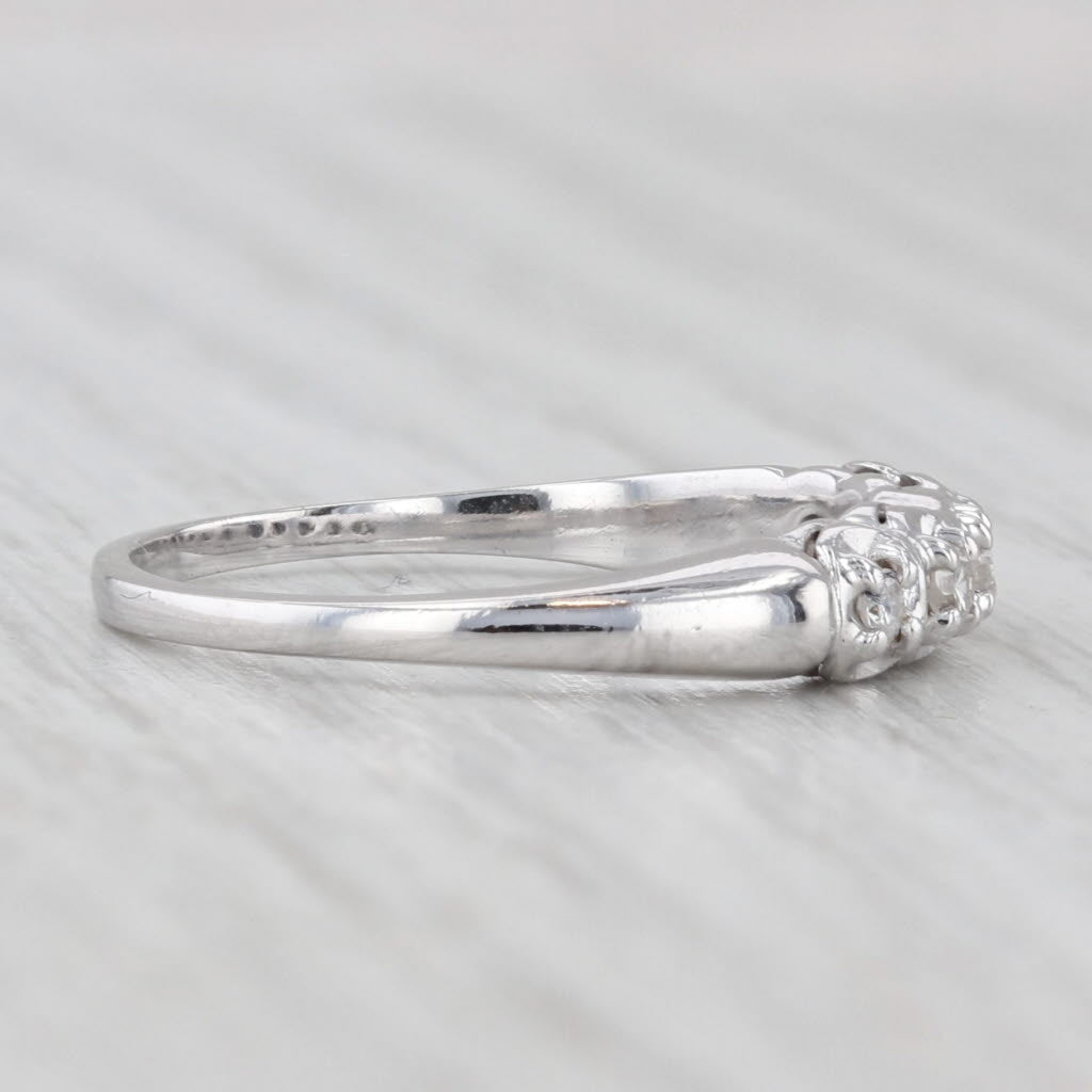 0.12ctw Diamond Wedding Band 14k White Gold Size 5.5 Stackable Ring