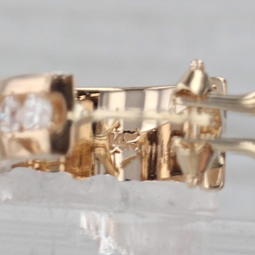 Gray 0.58ctw Diamond Journey J-Hook Earrings 14k Yellow Gold Omega Backs