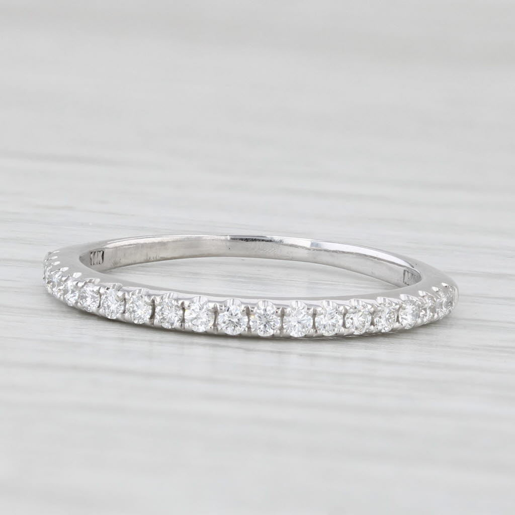 Light Gray 0.25ctw Diamond Wedding Band 14k White Gold Sz 6 Stackable Anniversary Ring