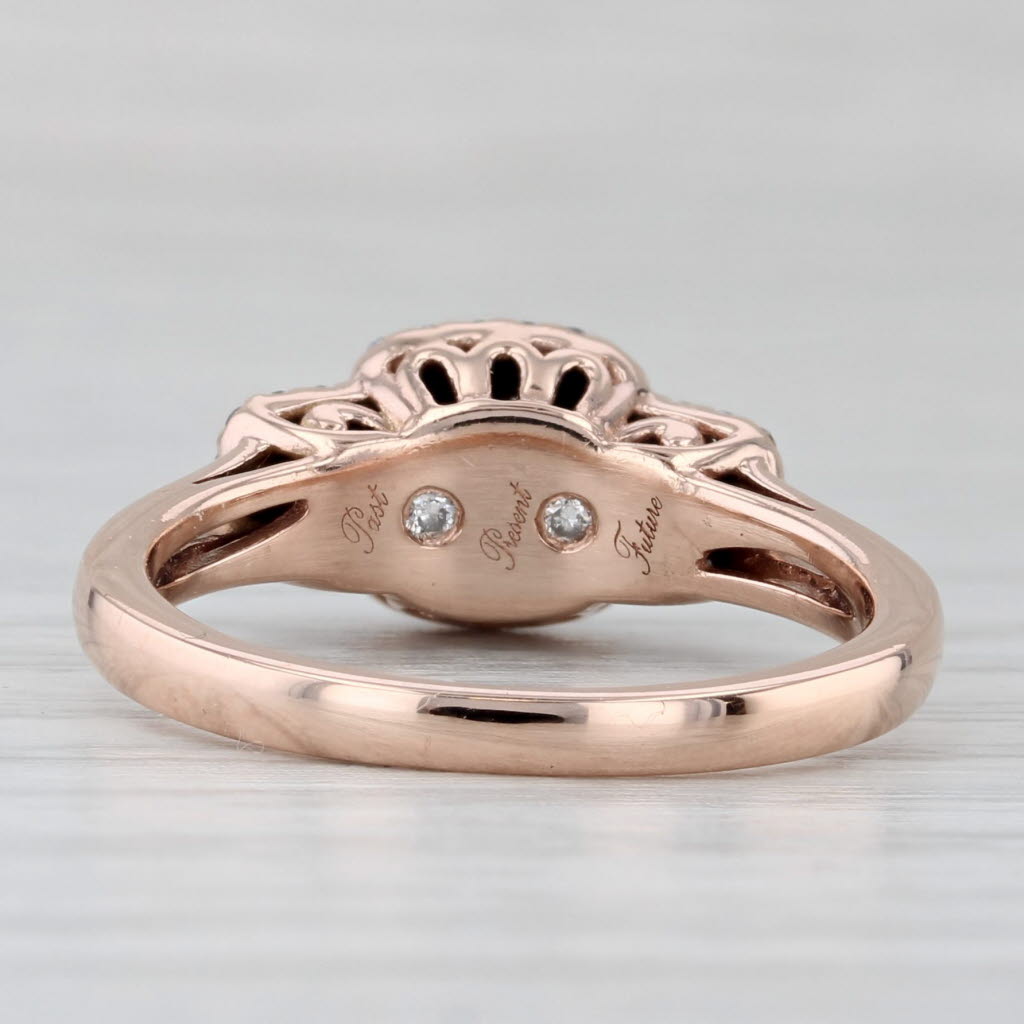 Gray 0.50ctw Diamond Halo Engagement Ring 10k Rose Gold Size 7
