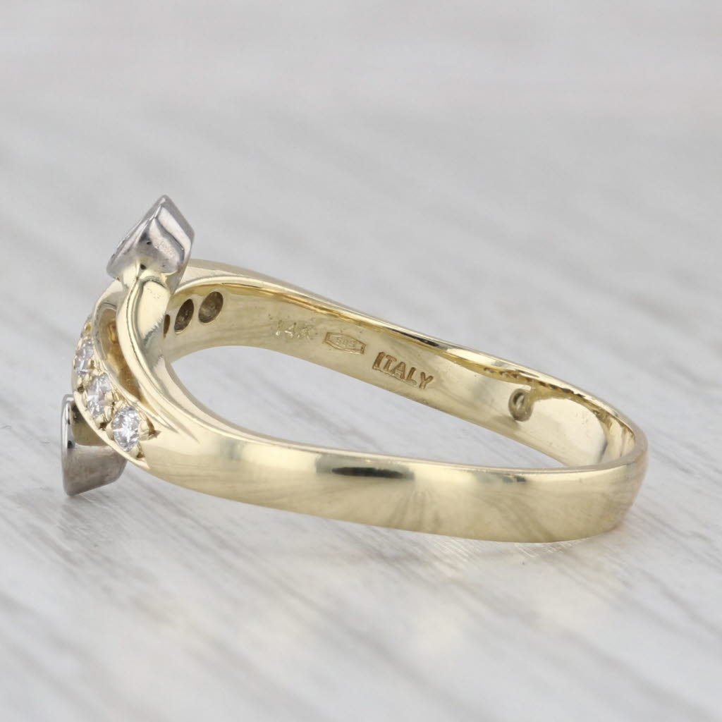 Light Gray 0.33ctw Diamond Bypass Ring 14k Yellow Gold Size 9 Contoured