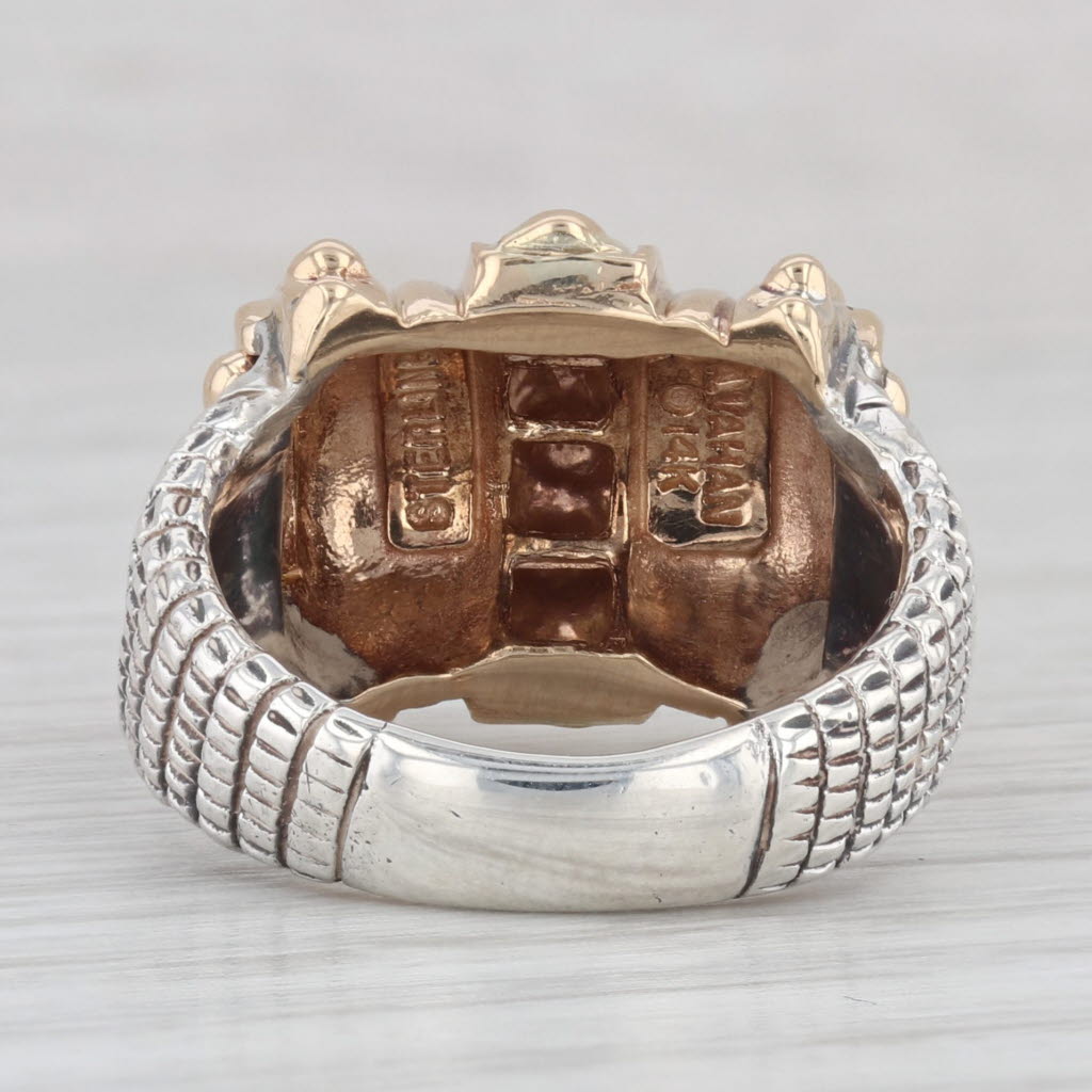 Light Gray Alwand Vahan 2-Toned Statement Ring 14k Yellow Gold Sterling Silver Size 5.5