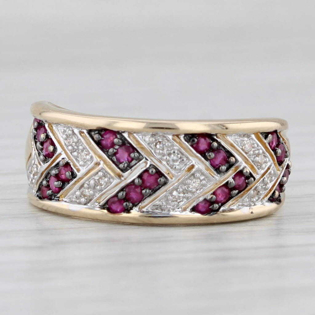 Light Gray 0.18ctw Ruby Diamond Ring 14k Yellow Gold Size 7