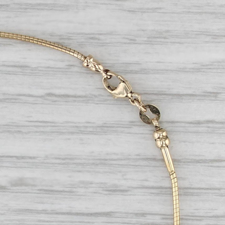 16" Tube Chain Collar Necklace 14k Yellow Gold 1.1mm