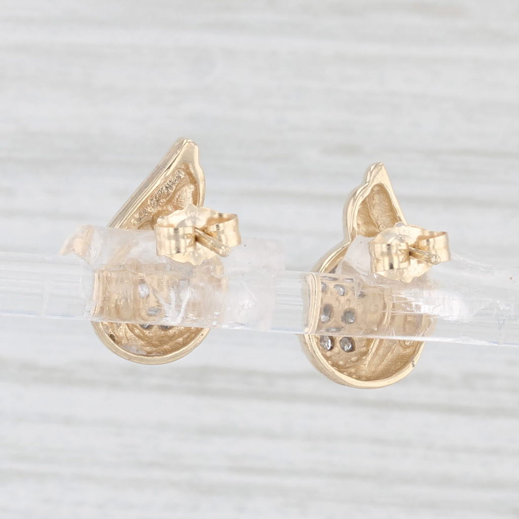 Light Gray 0.25ctw Diamond Cluster Teardrop Stud Earrings 14k Yellow Gold