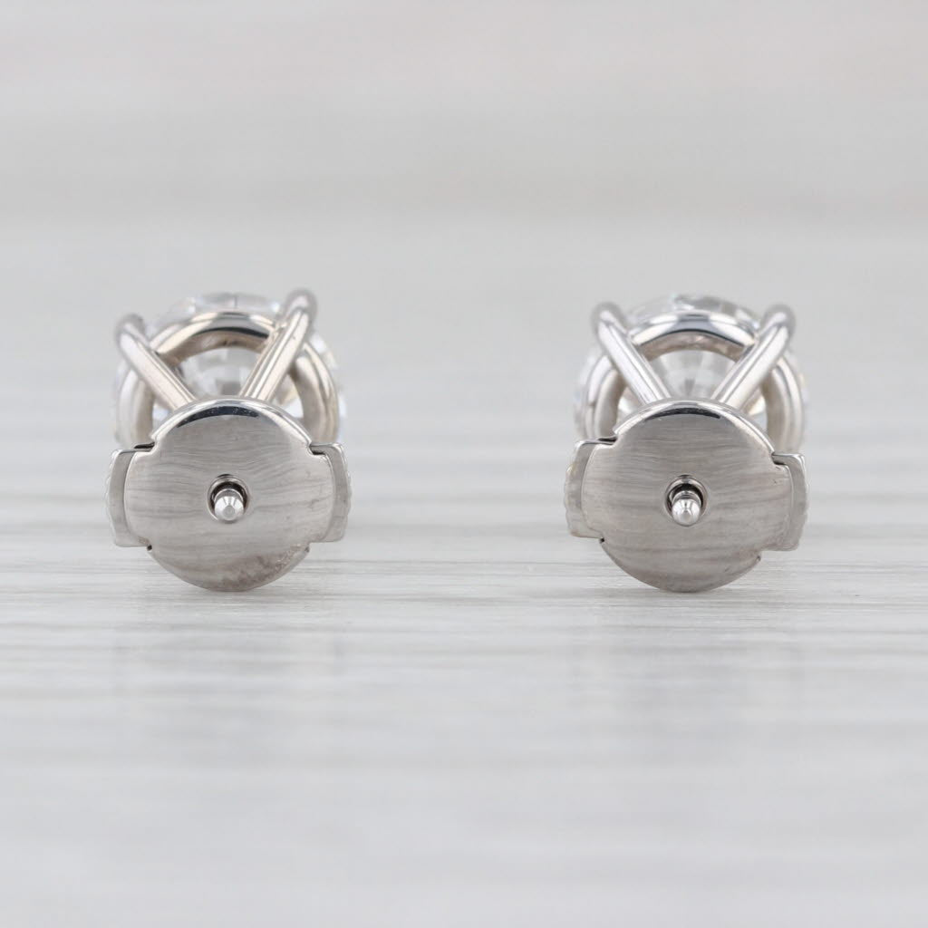 New 3.11ctw IGI Round Lab Grown Diamond Solitaire Stud Earrings 14k Gold Studs