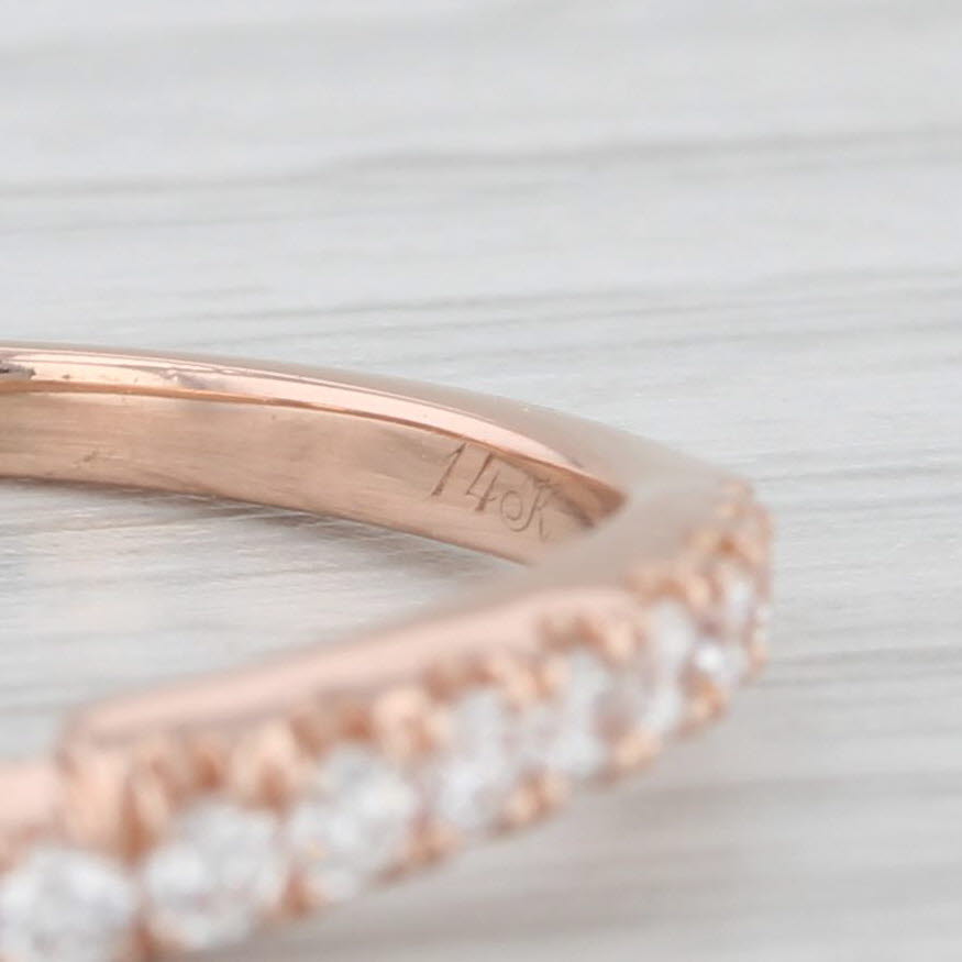 Light Gray Neil Lane 0.47ctw Diamond Wedding Band Ring Guard 14k Rose Gold Sz 5.5 Stackable
