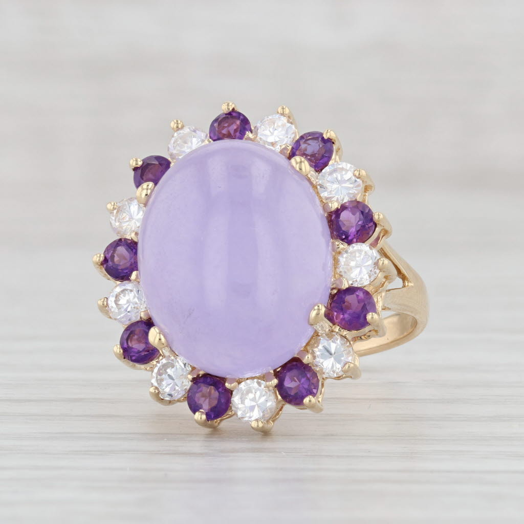 Ring - Oval Purple Upside Down Cabochon Stone