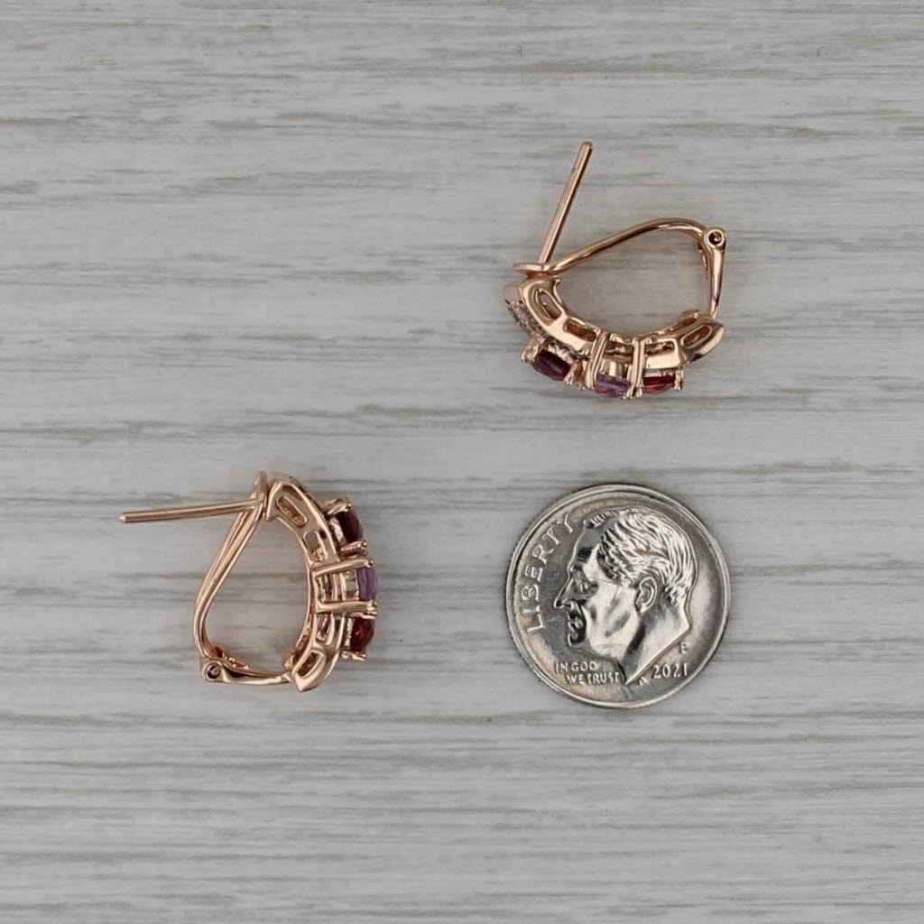 Le Vian 1.96ctw Diamond Garnet Tourmaline Amethyst Drop Earrings 14k Rose Gold