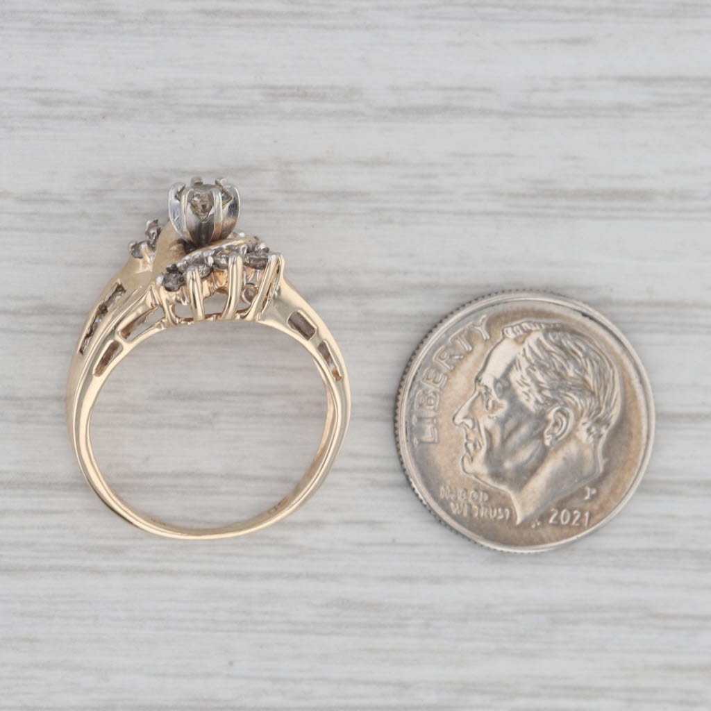 Gray 0.55ctw Diamond Engagement Ring 10k Yellow Gold Size 5