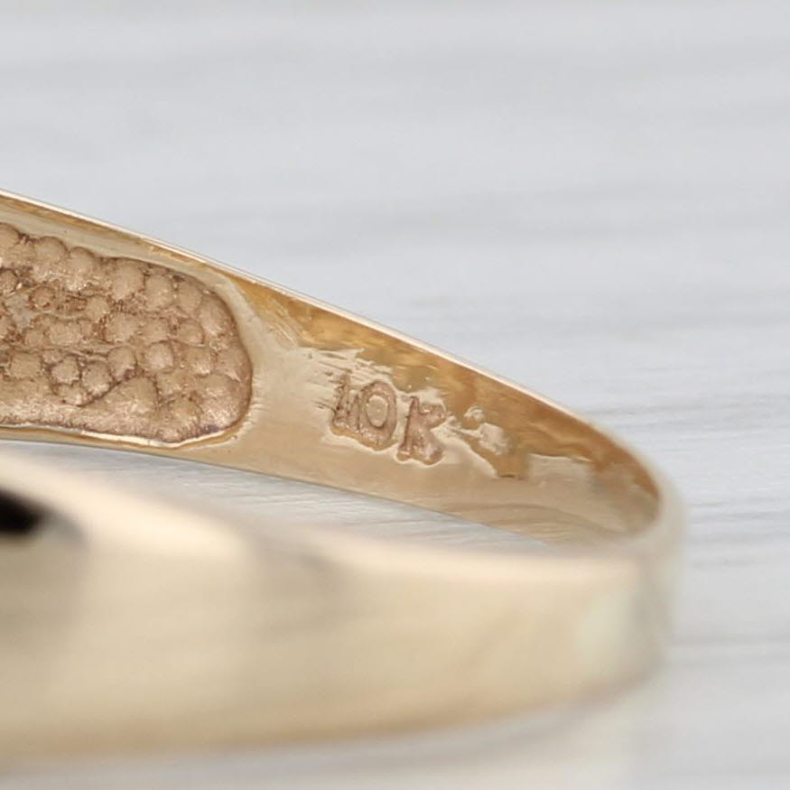 Gray XO Heart Ring 14k Yellow Gold Size 8 Stackable Band