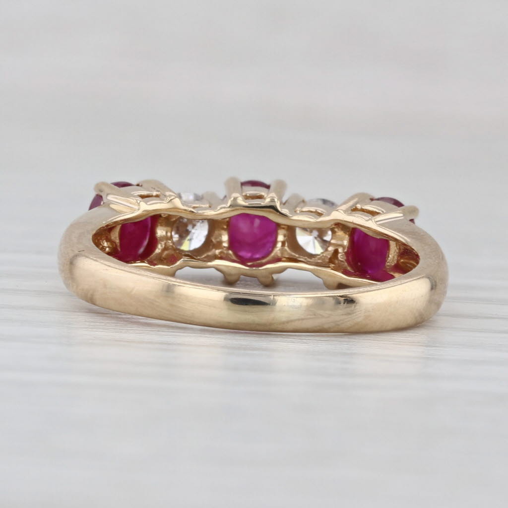 2.35ctw Ruby Diamond 5-Stone Ring 14k Yellow Gold Size 8