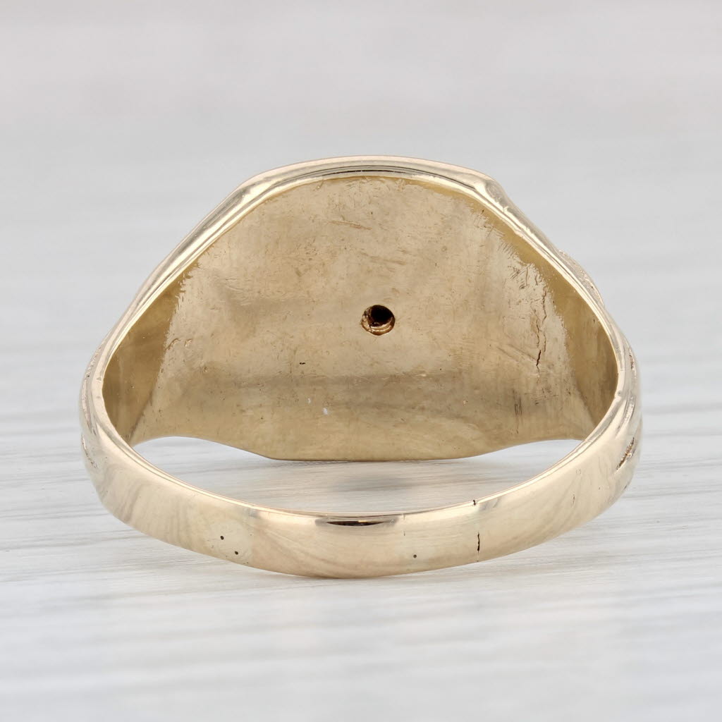 Light Gray Vintage Masonic Insignia Ring 14k Gold Blue Lodge Square Compass Working Tools