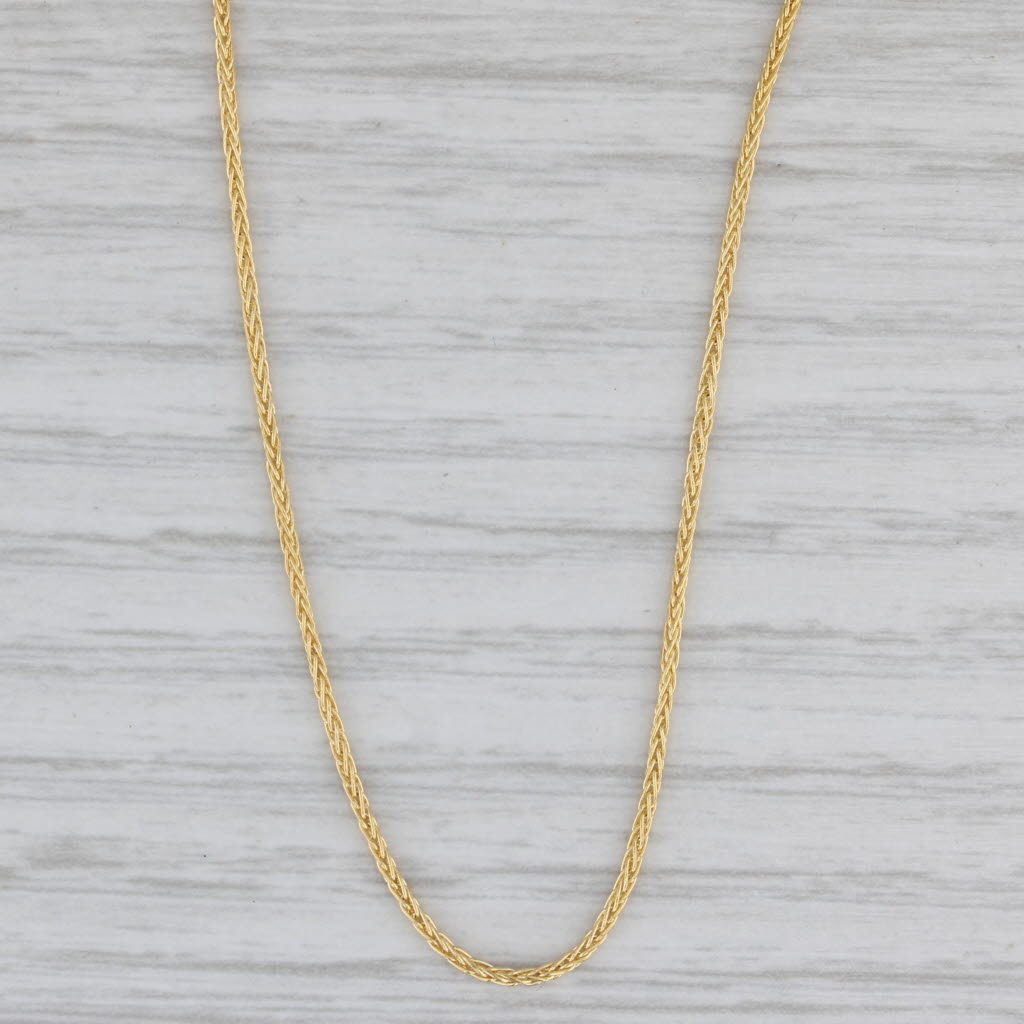 Gray Adjustable Wheat Chain Necklace 14k Yellow Gold up to 22"