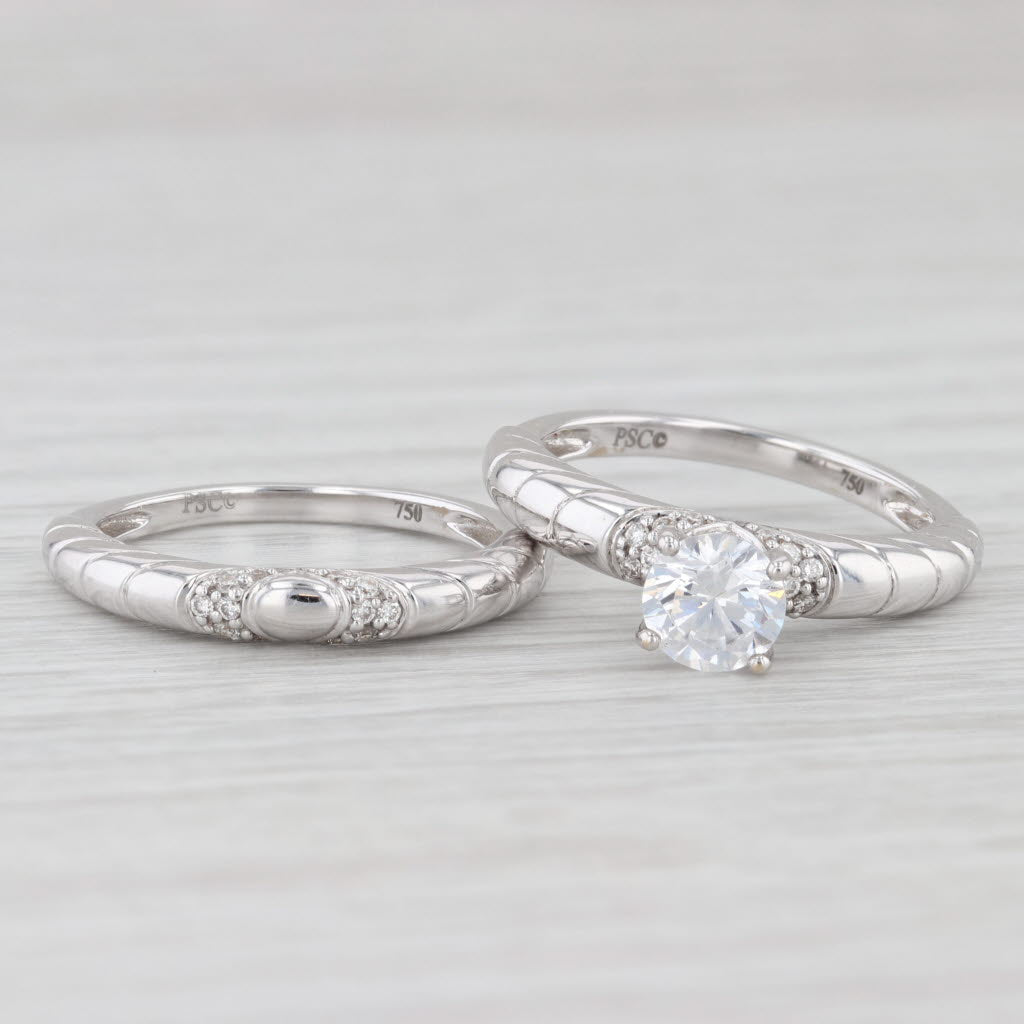 Light Gray New Peter Storm 0.11 ctw 18K Gold Accented Solitaire Size 6.5 Bridal Ring Set
