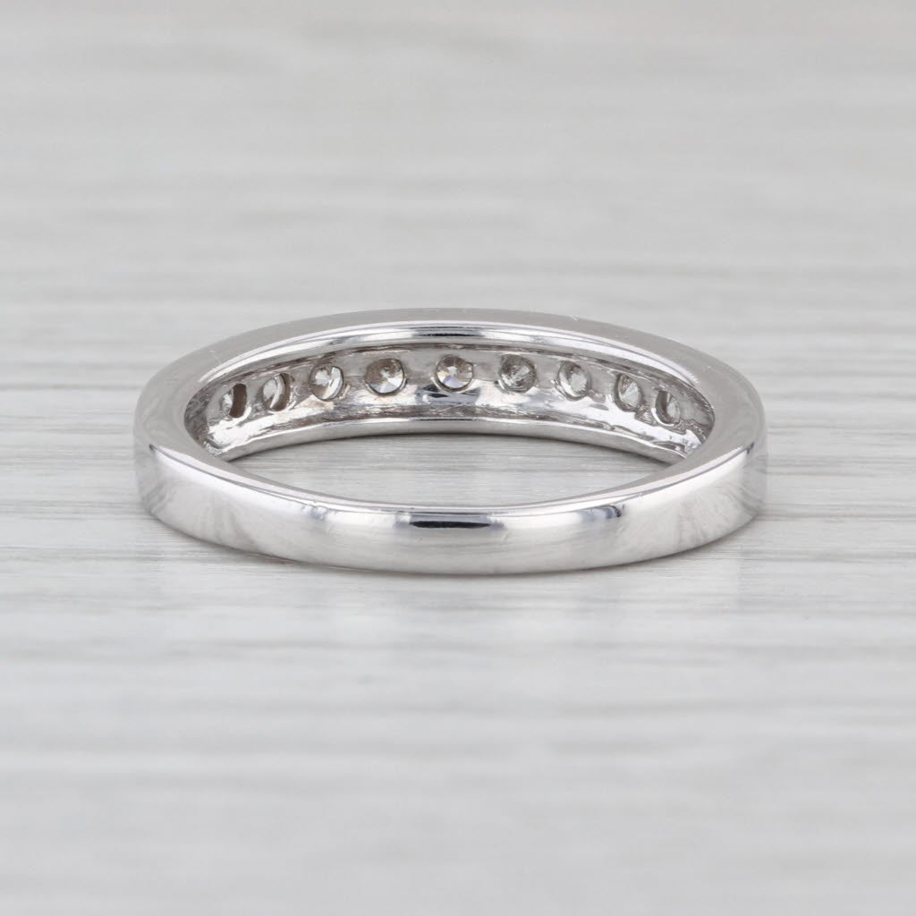 0.40ctw Diamond Wedding Band 14k White Gold Size 8.25 Stackable Anniversary