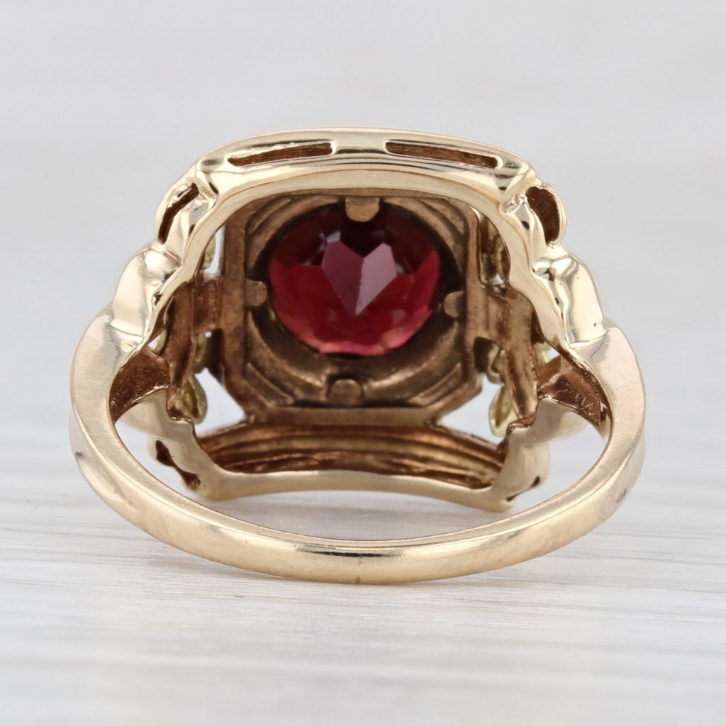 Light Gray Vintage 2.20ct Garnet Solitaire Ring 14k Yellow Gold Size 5.5