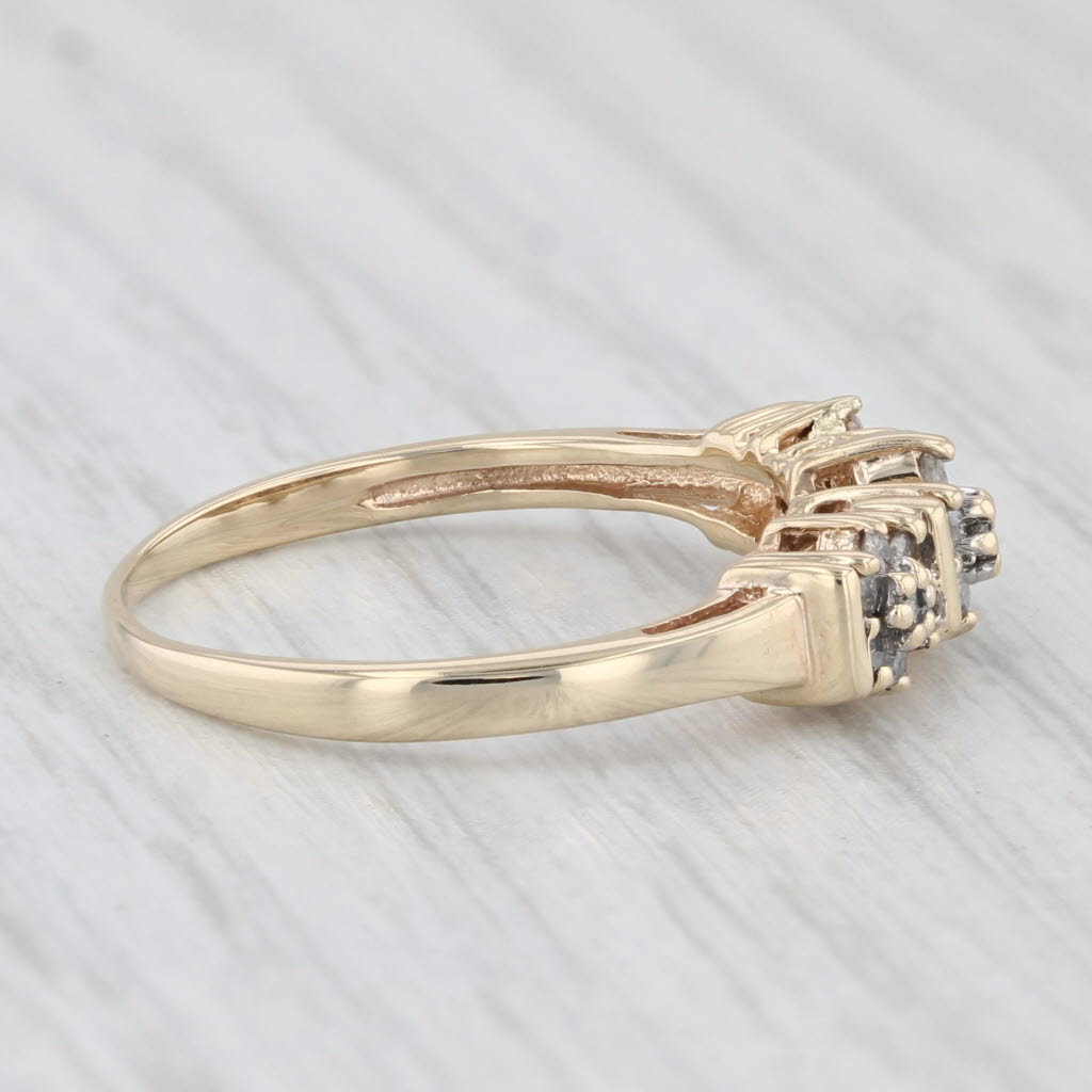 Light Gray 0.15ctw Diamond Flower Cluster Ring 10k Yellow Gold Size 7 Engagement Stackable