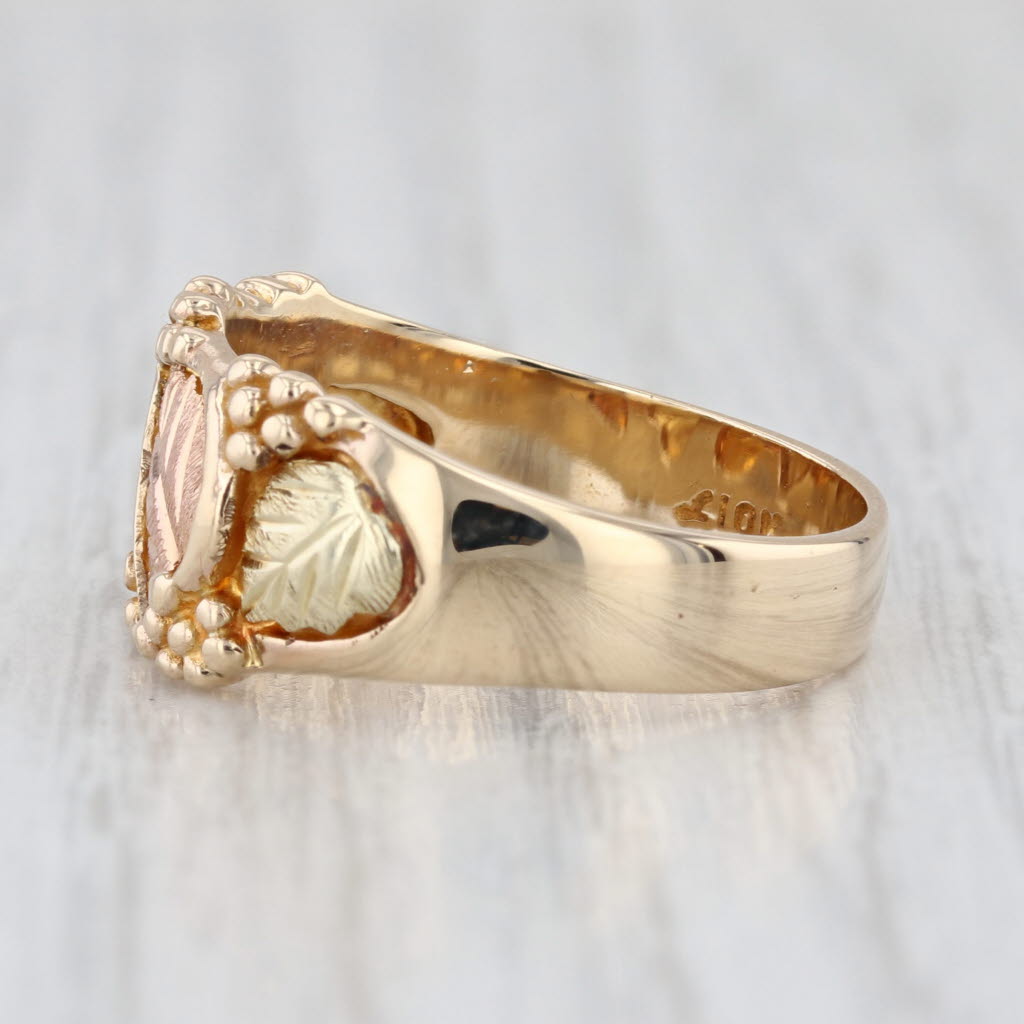 Landstroms Black Hills Gold Leaf Ring 10k Yellow Rose Green Gold Size 8.5