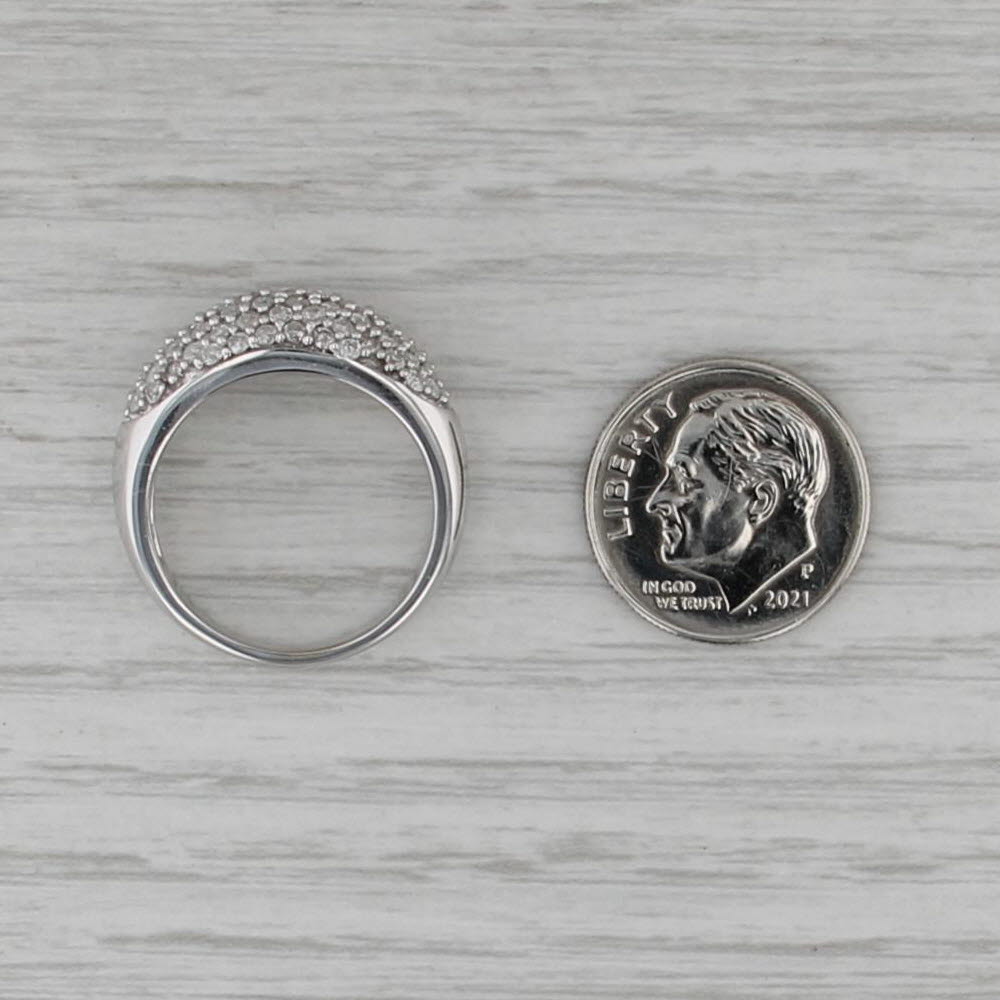 1ctw Pave Diamond Domed Ring 14k White Gold Size 7