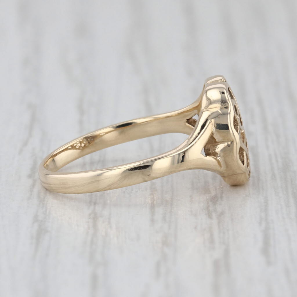 Vintage Celtic Knot Ring 9k Yellow Gold Size 8.25 British Hallmarks