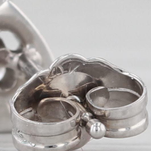 Diamond Stud Earrings 14k White Gold Round Solitaire Studs