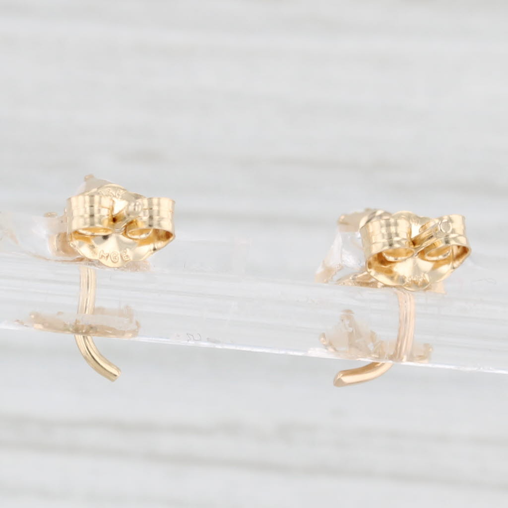 Light Gray Opal Flower Stud Earrings 14k Yellow Gold Vintage