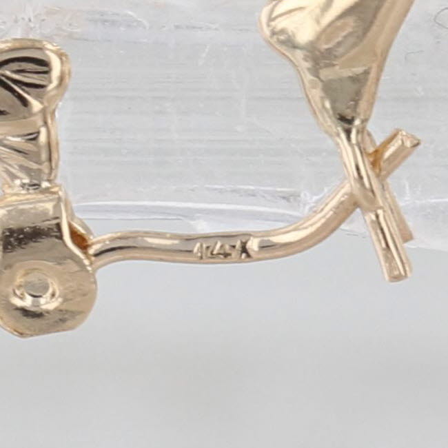 Kissing Whales Hoop Earrings 14k Yellow Gold Snap Top Round Hoops Nautical