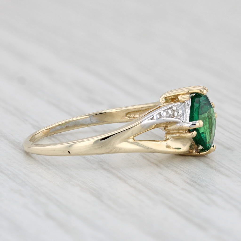 Light Gray 0.75ct Lab Created Emerald Diamond Ring 10k Yellow Gold Size 5.5