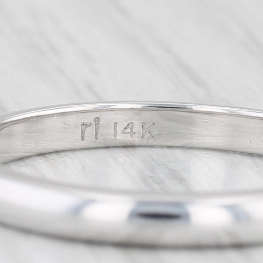 Light Gray Classic White Gold Wedding Band 14k Size 8.25 Stackable Ring
