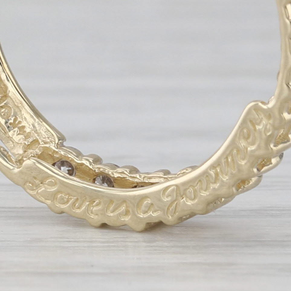 0.23ctw Diamond Circle Pendant Floating Drop 14k Yellow Gold