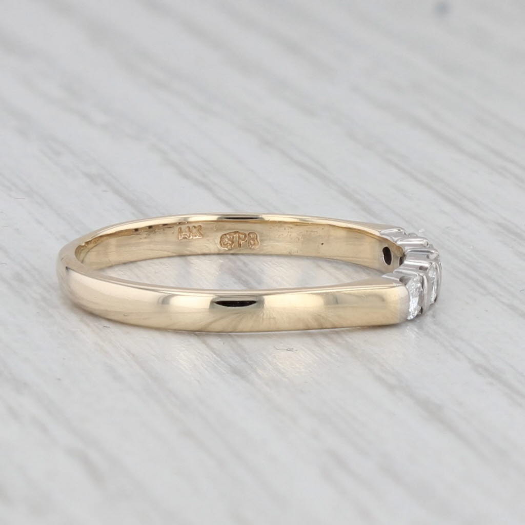Light Gray 0.20ctw Diamond Wedding Band 14k Gold Size 8 Stackable Anniversary Ring