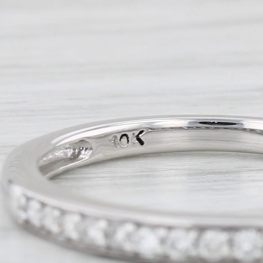 Light Gray 0.27ctw Diamond Engagement Ring Wedding Band Bridal Set 10k White Gold Size 5